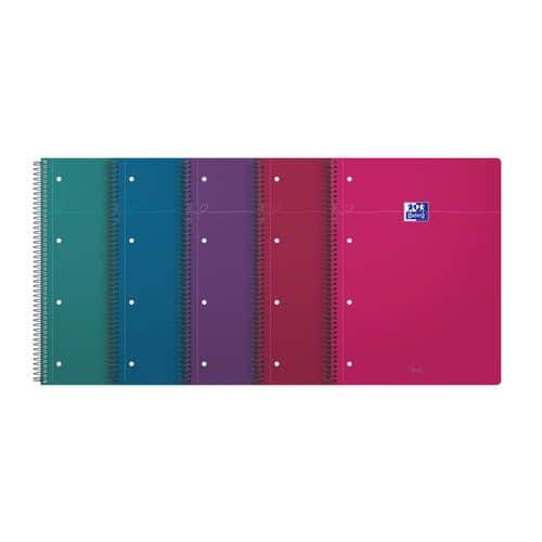 Cuaderno de espiral perforado SmArt de 230 x 297 mm - Colores vibrantes - Oxford