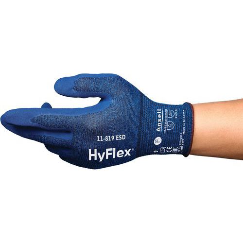 Guantes de manipulación ergonómicos HyFlex®11-819 ESD - Ansell