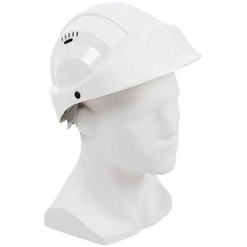 Casco blanco ventilado Orizon con visera blanca