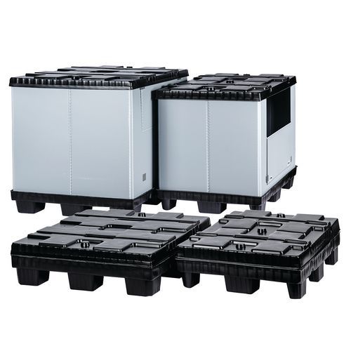 Caja-palet plegable Mega Pack - Con panel lateral abatible