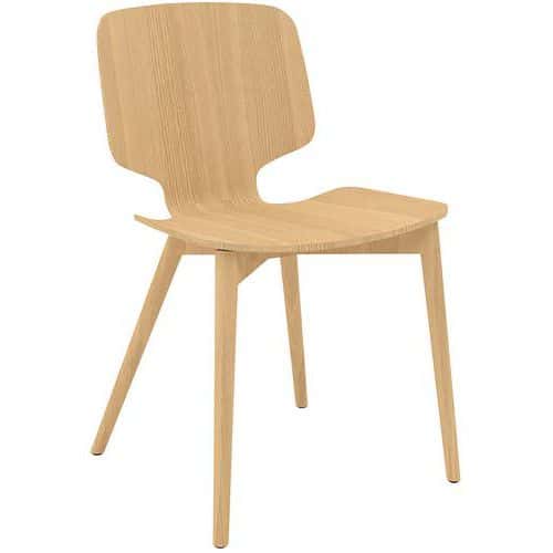 Silla Code con patas de madera natural