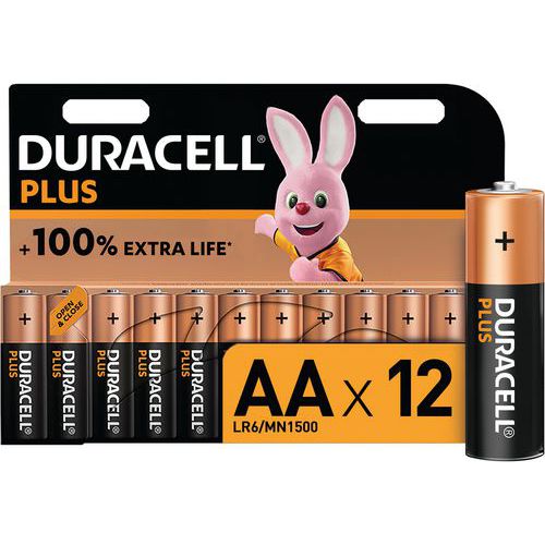 Pila alcalina AA Plus 100 % - 4 - 8 o 12 unidades - Duracell