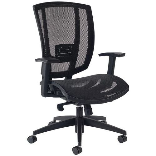 Silla de oficina Avro negra con reposabrazos - GGI