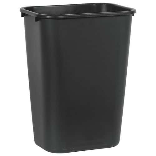 Contenedor rectangular negro para oficina individual - 39 L - Rubbermaid