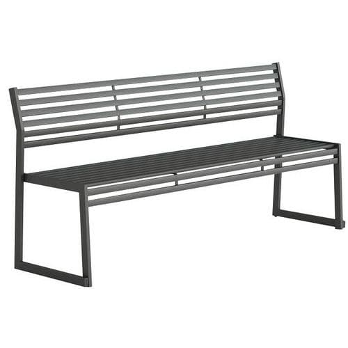 Banco con respaldo de acero galvanizado - 180 cm - Urbantime