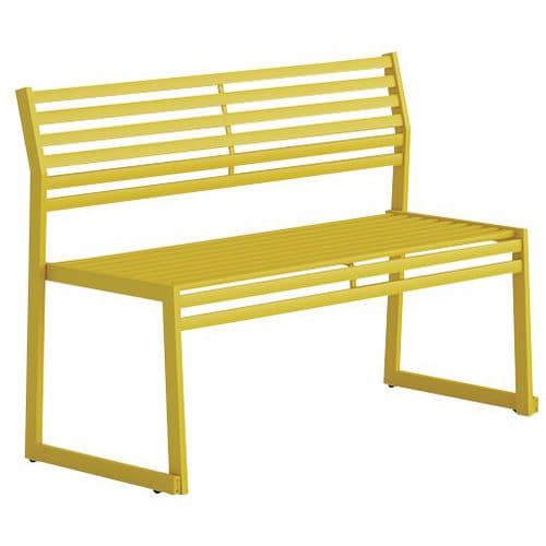 Banco con respaldo de acero galvanizado - 120 cm - Urbantime