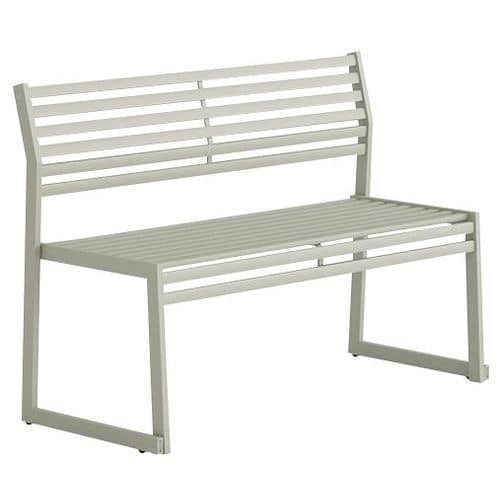 Banco con respaldo de acero galvanizado - 120 cm - Urbantime