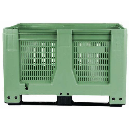 Caja-palé 3 maciza de 3 suelas verde - Schoeller Allibert