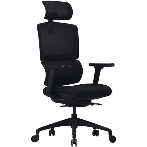 Silla de oficina ergonómica negra Eros