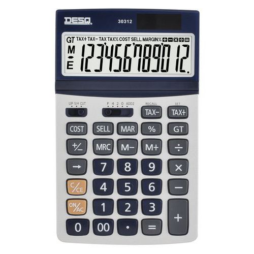 Calculadora de escritorio 30312 - Pantalla de 12 dígitos XLarge - Desq