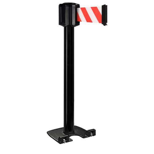 Poste exterior negro con correa de 10 m x 10 cm con ruedas - Viso