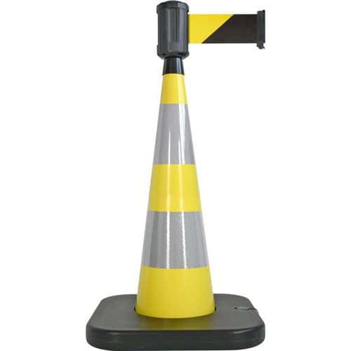 Cono de balizado con base lastrada amarillo - 4 m x 10 cm - Viso