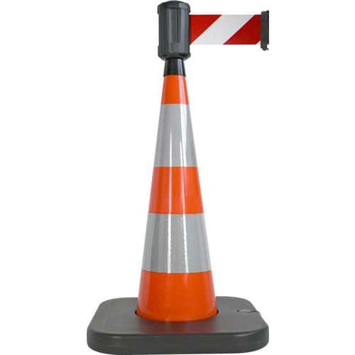 Cono de balizado con base lastrada naranja - 4 m x 10 cm - Viso