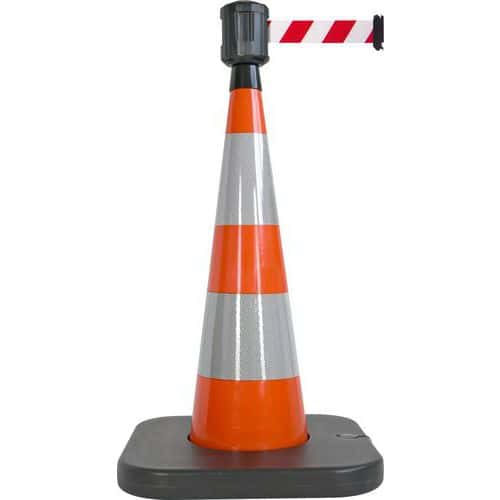 Cono de balizado con base lastrada naranja - 2 m x 5 cm - Viso