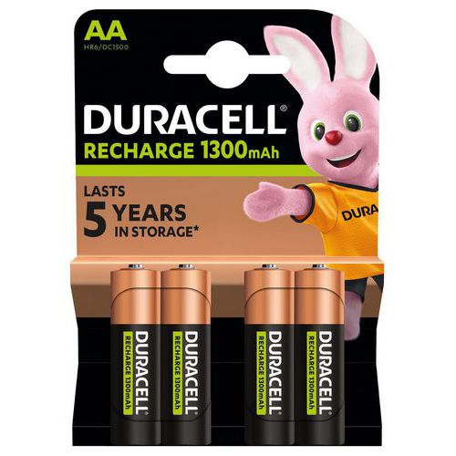 Pila recargable 1300 mAh AA - Pack de 4 - Duracell