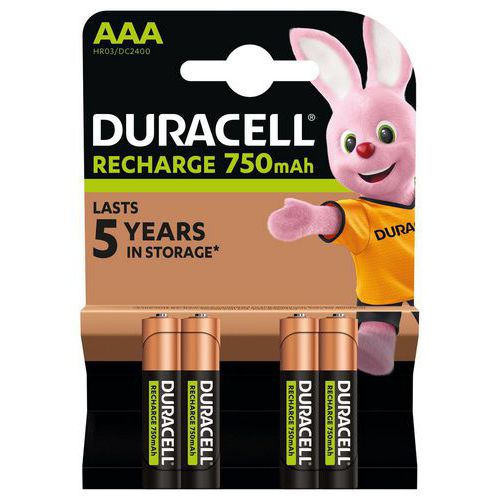 Pila recargable 750 mAh AA - Pack de 4 - Duracell